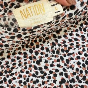 Nation LTD Loren spotted puff sleeve